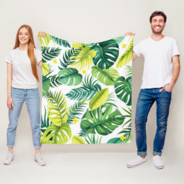 Cobertor De Velo História Tropical de Folha - Monstera & Banana Lea