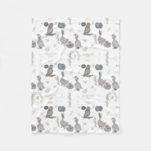 Cobertor De Velo Histórias florais, Whimsical, Nursery Watercolor