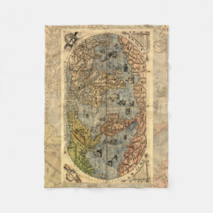 Cobertor De Velo Histórico do Atlas Vintage do Mapa Mundial