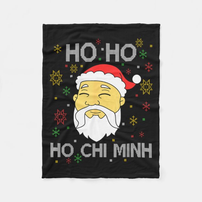 Cobertor De Velo Ho Ho Ho Chi Minh Asian Vietnamese Santa Claus Chr (Frente)