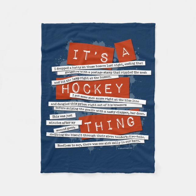 Cobertor De Velo Hockey Slang Fleece Blanket (Frente)