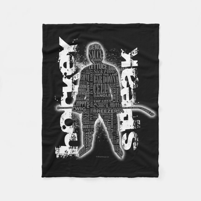 Cobertor De Velo Hockey Speak Fleece Blanket (Frente)