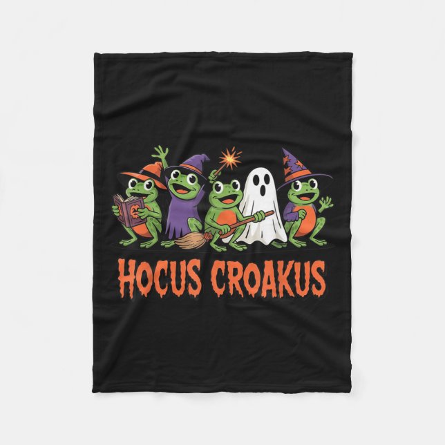 Cobertor De Velo Hocus Croakus Frog Halloween Magic Spell Funny Wit (Frente)