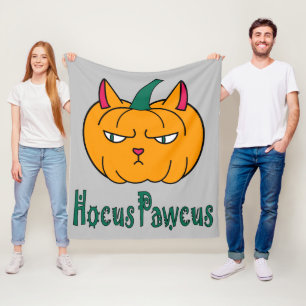 Cobertor De Velo Hocus pawcus Halloween abóbora gengibre magia