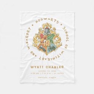 Cobertor De Velo HOGWARTS™ Baby Birth Stats Fleece Blanket