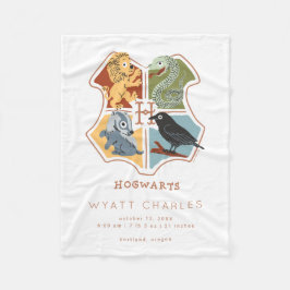 Cobertor De Velo HOGWARTS™ Cartoon Baby Birth Stats Fleece Blanket