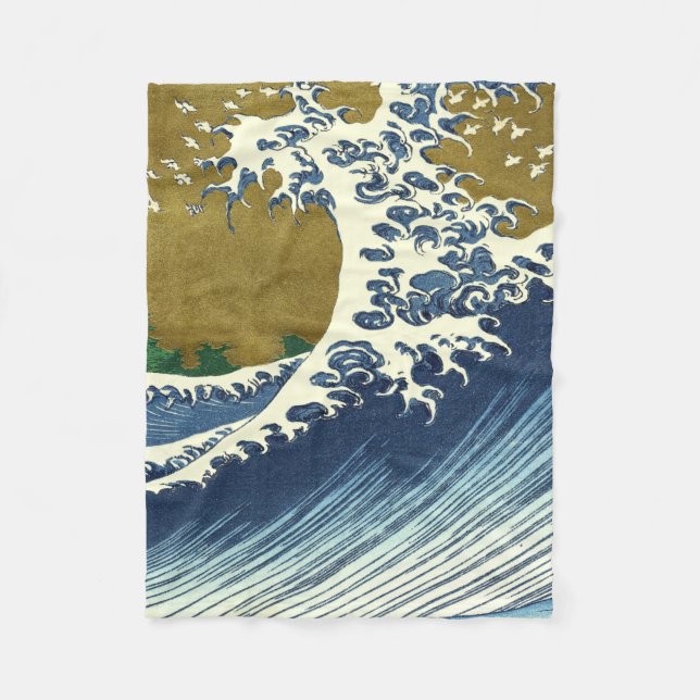Cobertor De Velo Hokusai Big Wave Japão Art (Frente)
