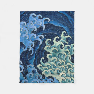 Cobertor De Velo Hokusai Feminine Wave Vintage Ocean