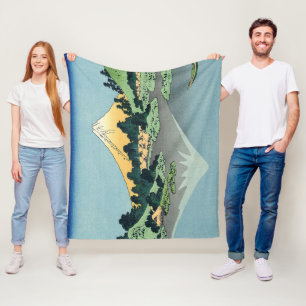 Cobertor De Velo Hokusai Monte Fuji reflete no lago Kawaguchi