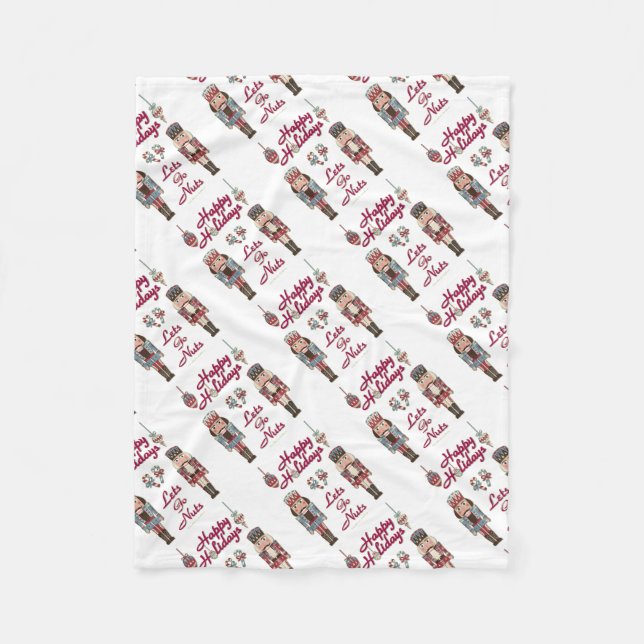 Cobertor De Velo Holiday Nutcracker deixa Loucos irem (Frente)