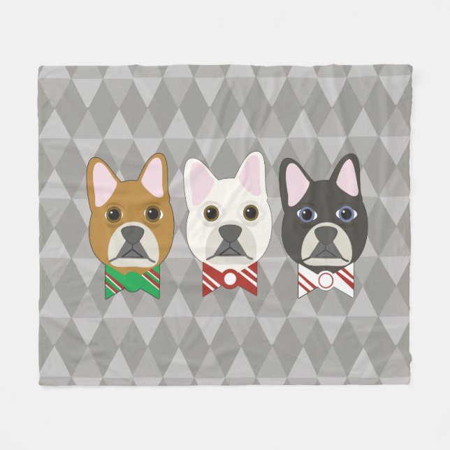 Cobertor De Velo Holiday Pups Gray Diamond (Frente (Horizontal))