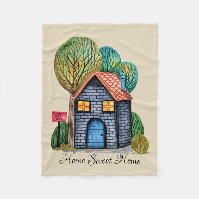 Cobertor De Velo Home Art Bonito De Aquarela (Frente)