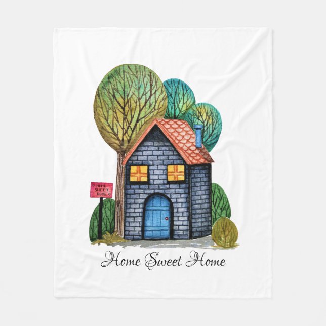 Cobertor De Velo Home Art Bonito De Aquarela (Frente)