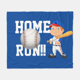 Cobertor De Velo Home Run Baseball Fleece Blanket