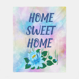 Cobertor De Velo Home Sweet Colorful Watercolor Texto Floral
