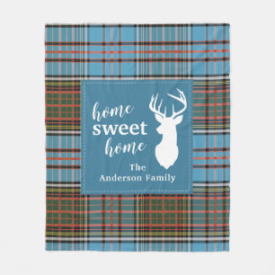 Cobertor De Velo Home Sweet Home Tartan Anderson Xadrez Personaliza