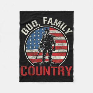 Cobertor De Velo Homem Patriótico Soldado Bandeira Exército Estados