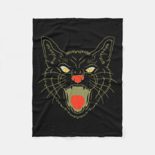 Cobertor De Velo Homem Vintage Halloween Assustador Gato Preto Terr