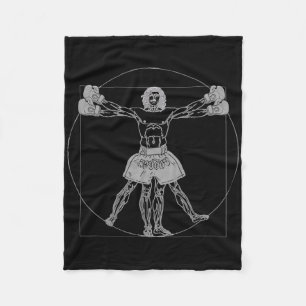 Cobertor De Velo Homem Vitruviano de Da Vinci Muay Thai Mma Luta de