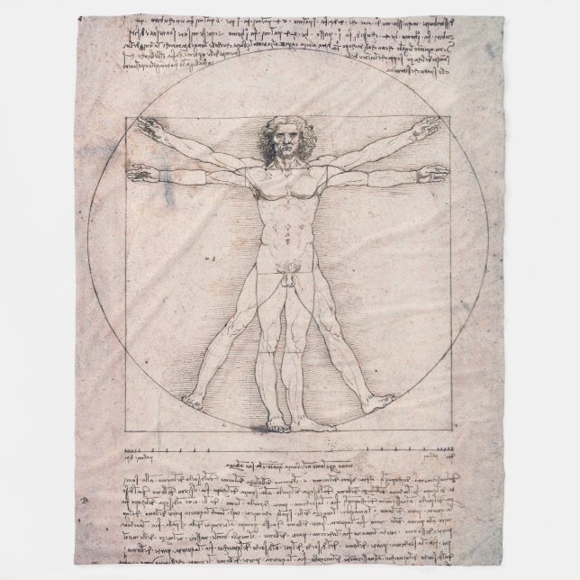 Cobertor De Velo Homem Vitruviano, Leonardo da Vinci (Frente)