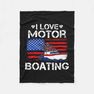 Cobertor De Velo Homens amam motorboating patriótico bandeira ameri