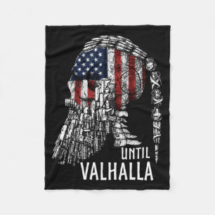 Cobertor De Velo Homens Até Valhalla Caveira Bandeira Americana Vik