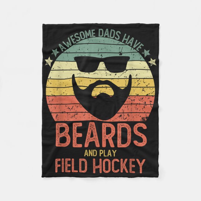 Cobertor De Velo Homens Engraçados Pais Incríveis Têm Barbas E Joga (Frente)