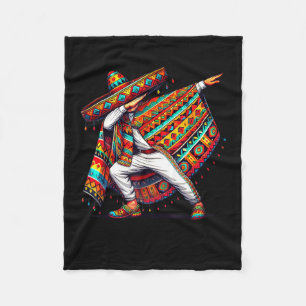 Cobertor De Velo Homens mexicanos fazendo dab com poncho cinco de m