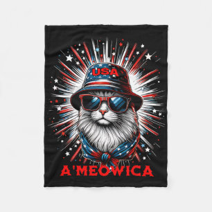 Cobertor De Velo Homens Mulheres Ameowica Engraçado Patriótico Gato