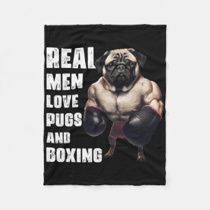 Cobertor De Velo Homens Reais Engraçados Adoram Pugs E Malhações De
