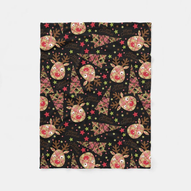 Cobertor De Velo Homespun Merry Christmas Pattern (Frente)