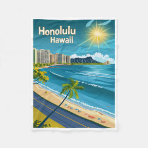 Cobertor De Velo Honolulu Hawaii - Viagens vintage de Vista Costeir