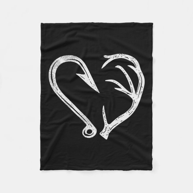Cobertor De Velo Hook Antler Heart Love Pescar Peixes Caçadores Vea (Frente)
