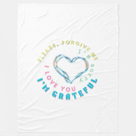 Cobertor De Velo Ho'oponopono Healing Mantra - Azul Claro Espiritua