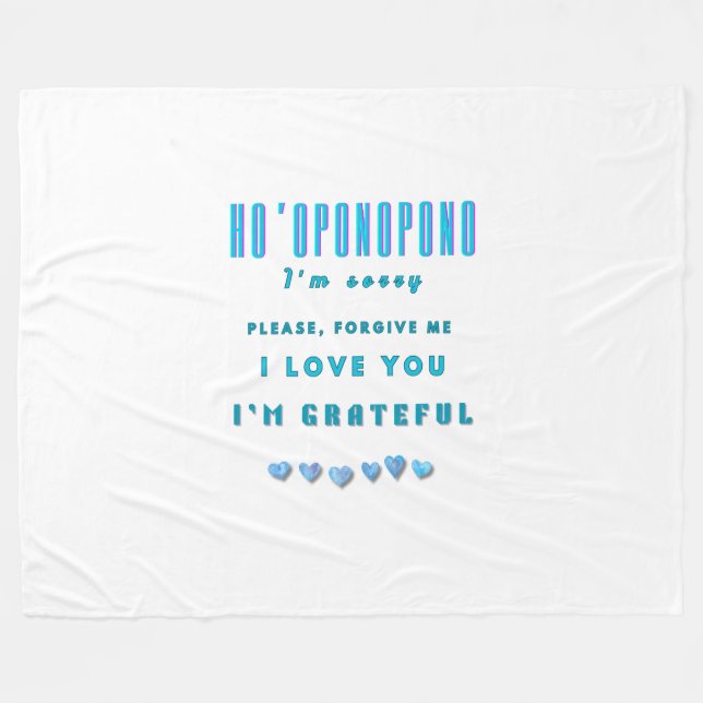 Cobertor De Velo Ho'oponopono Healing Mantra - Azul Claro Espiritua (Frente (Horizontal))