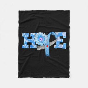 Cobertor De Velo Hope Blue Ribbon Sunflower T1d Diabetes Sensibiliz