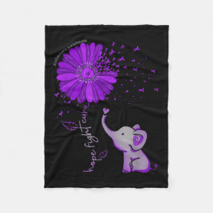 Cobertor De Velo Hope Fight Cure Elephant Heimers Roxo Ribbon