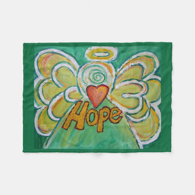 Cobertor De Velo Hope Guardian Angel Art Custom Fleece Blanket (Frente (Horizontal))