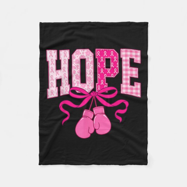 Cobertor De Velo Hope Nk Ribbon Boxando Luvas Nk Cancer Awar (Frente)