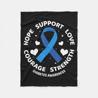 Cobertor De Velo Hope Support Love Blue Ribbon Diabetes Awareness