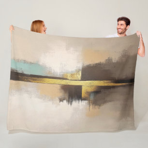 Cobertor De Velo Horizonte Dourado – Paisagem Abstrata Minimalista