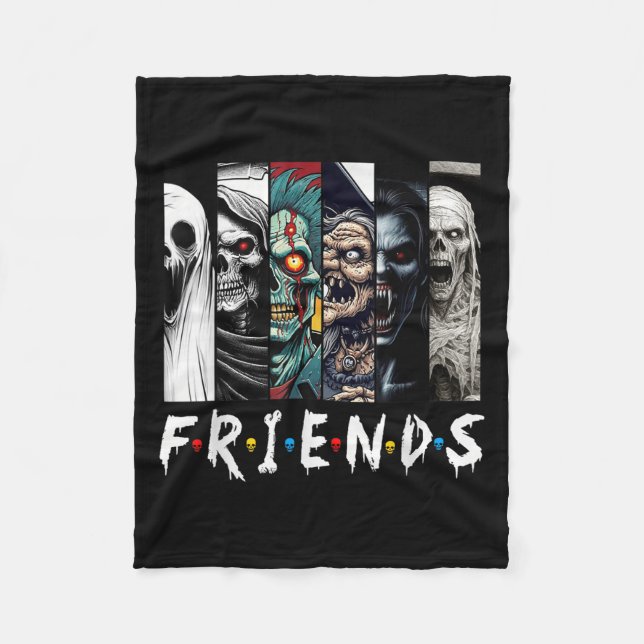 Cobertor De Velo Horror Characters Friend Halloween Family Matching (Frente)