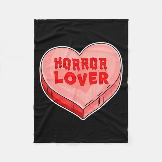 Cobertor De Velo Horror Lover Candy Heart Valentines Day Halloween  (Frente)