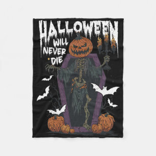 Cobertor De Velo Horror Retro Spooky Halloween Nunca Morrerá Engraç