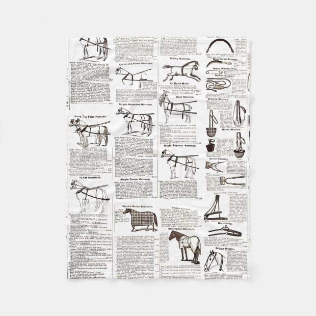 Cobertor De Velo Horse Antique Advertising Newpaper Art (Frente)