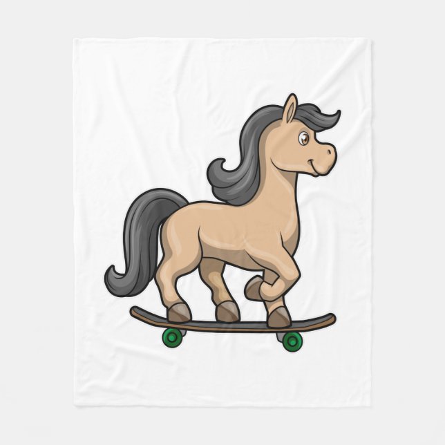 Cobertor De Velo Horse as Skater with Skateboard (Frente)