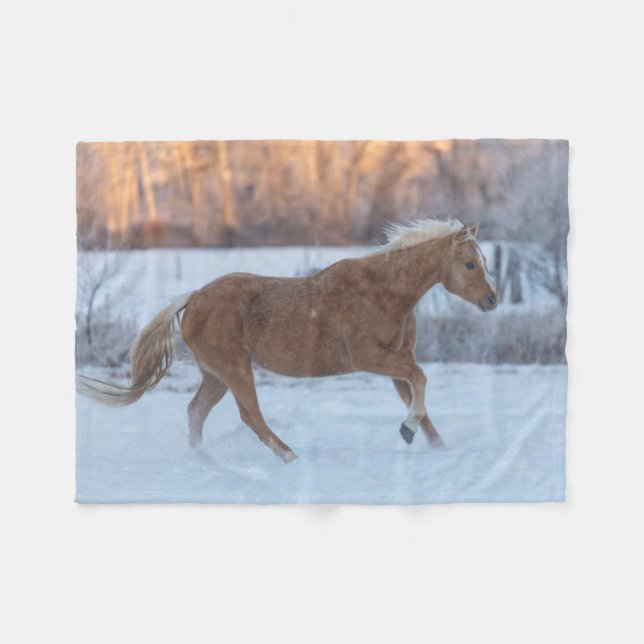Cobertor De Velo Horse Drive in Winter on Hideout Ranch (Frente (Horizontal))