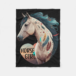 Cobertor De Velo Horse Girl Bohemian Retrato Equestre Horseback
