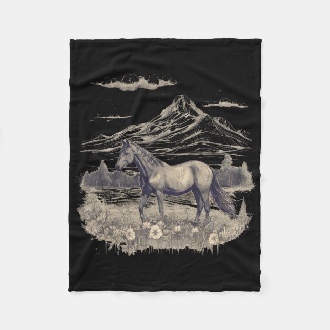 Cobertor De Velo Horse Lover Presente Mulheres Adolescentes Meninas (Frente)