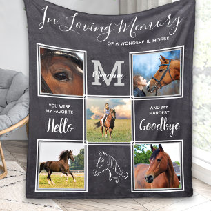 Cobertor De Velo Horse Memorial Personalizado 5 Imagens Pet Perda